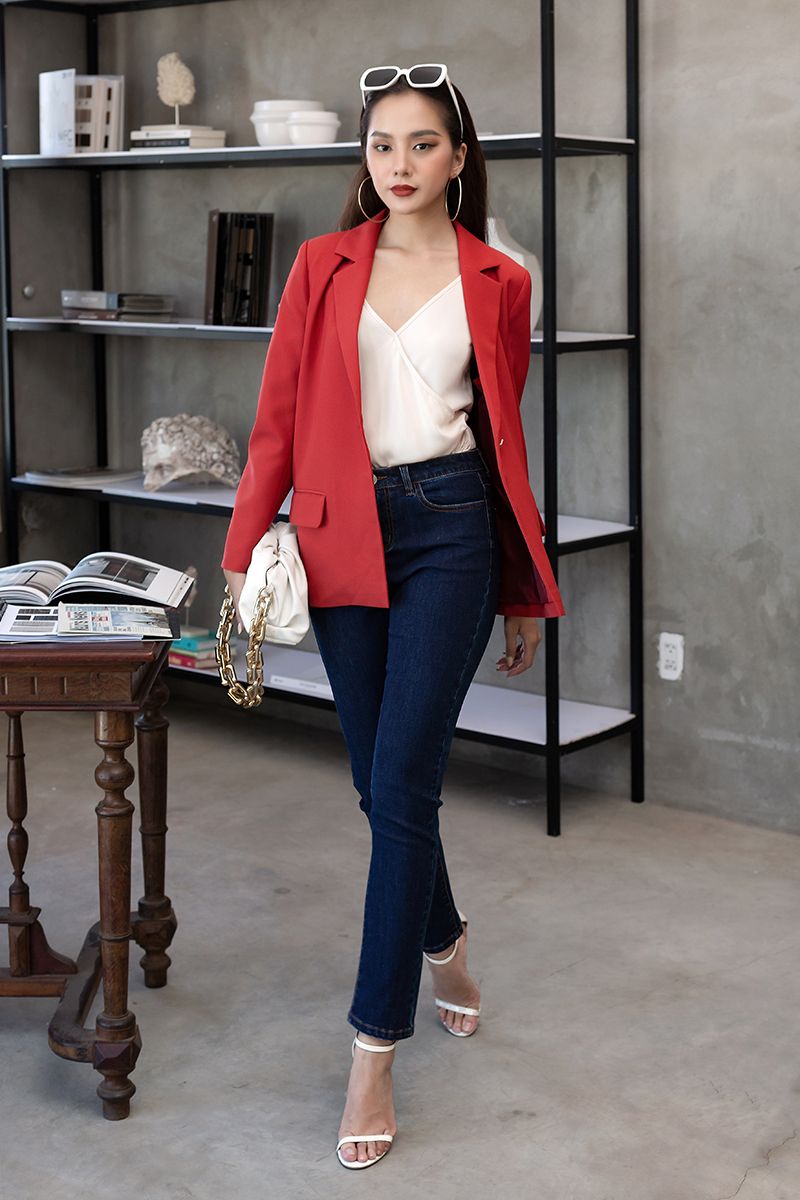  Quần jeans nữ dáng skinny FWJN22SS08C 