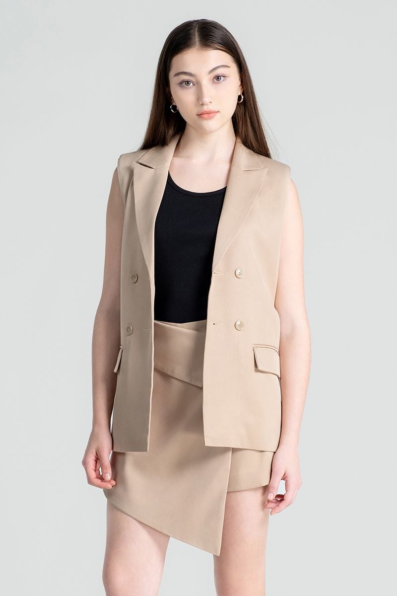  Áo Blazer Ghi Lê Nữ FWBZ24FH03C 