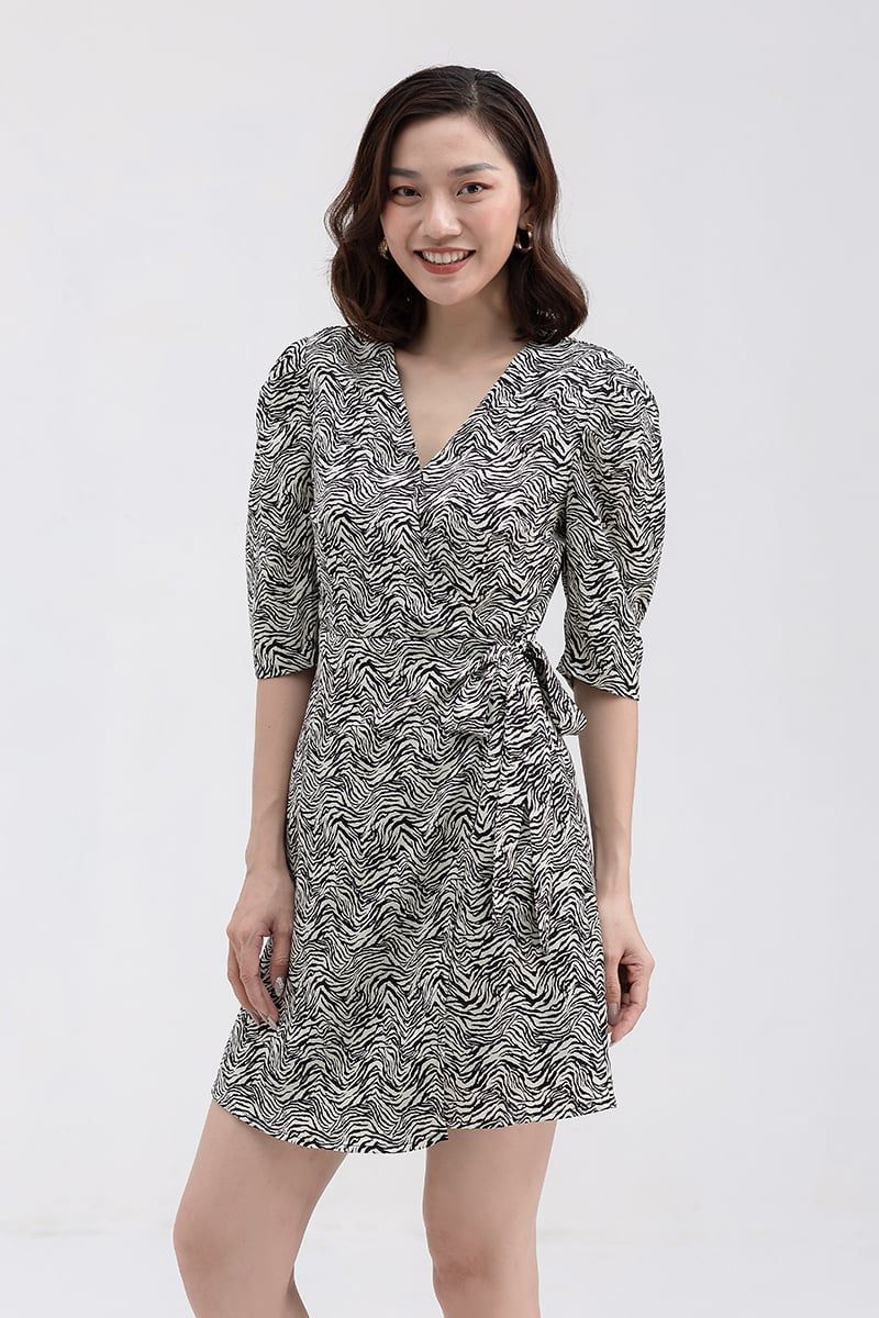  Đầm wrapdress họa tiết lập thể FWDR21FH59L 