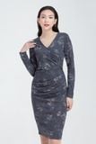  Đầm nữ form ôm tay dài in họa tiết FWDR22FH04C 