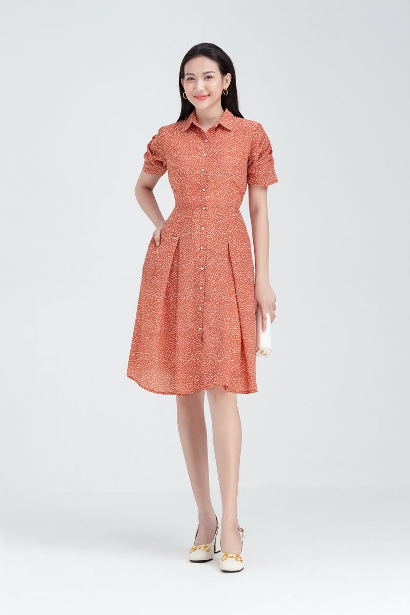  Đầm sơ mi dáng chữ A in họa tiết FWDR22FH21C 