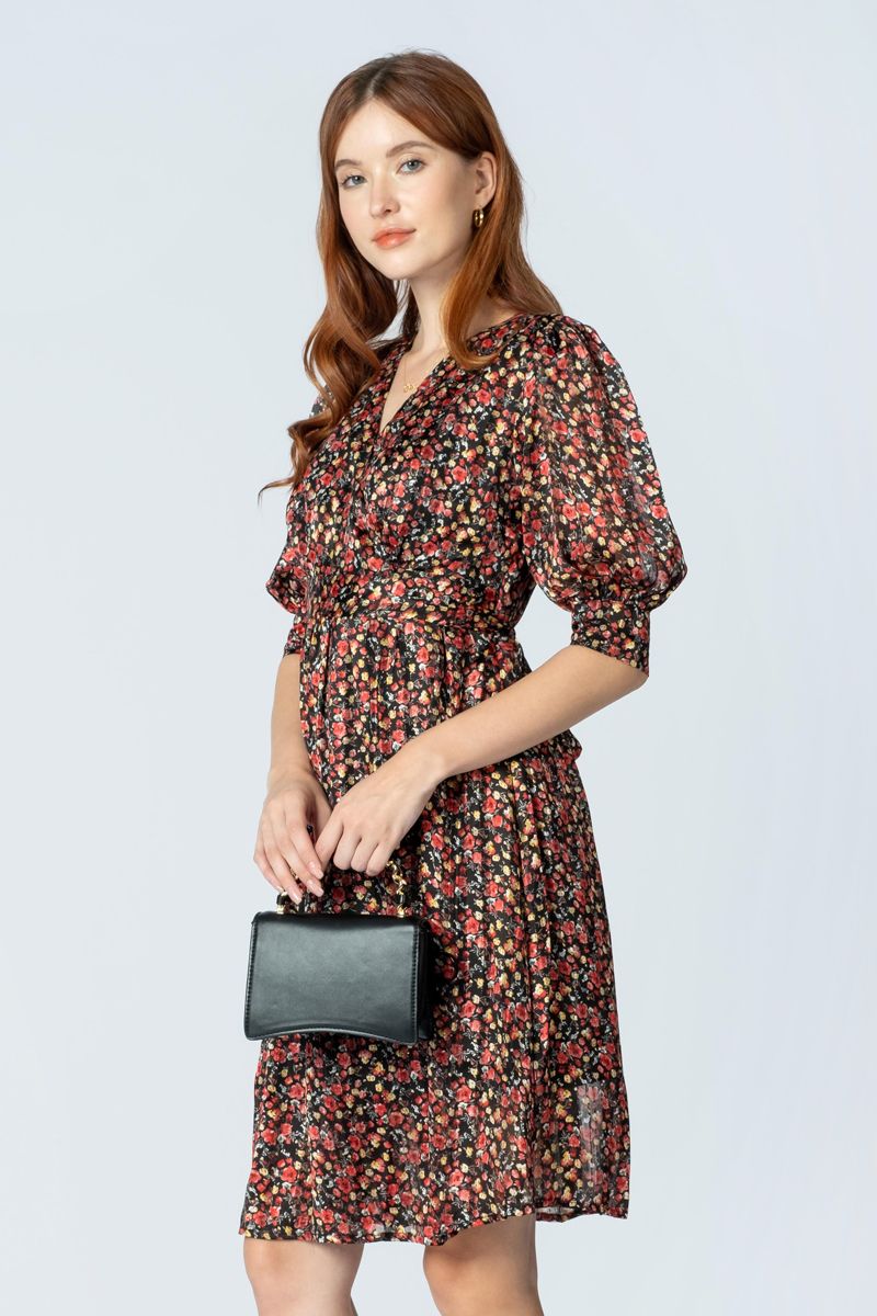  Đầm nữ wrap-dress họa tiết hoa FWDR22FH25G 