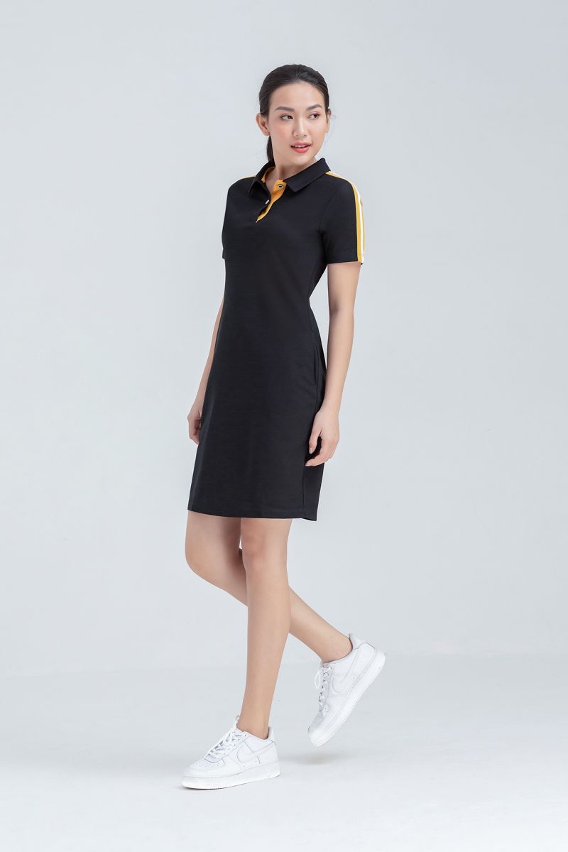  Đầm nữ dáng polo phối viền FWDR22FH52C 