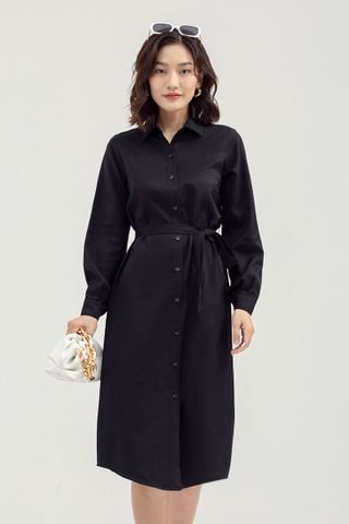  Đầm sơ mi form suông thắt eo FWDR22SS02L 
