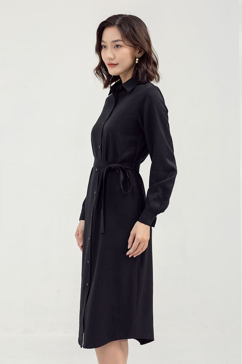  Đầm sơ mi form suông thắt eo FWDR22SS02L 