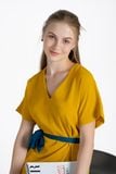  Đầm form suông thắt eo  FWDR22SS07L 
