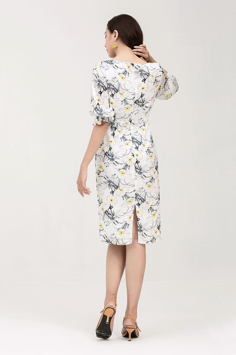  Đầm nữ dáng bút chì tay phồng FWDR22SS22L 