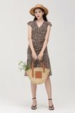  Đầm rút dây chéo eo in họa tiết FWDR22SS27C 