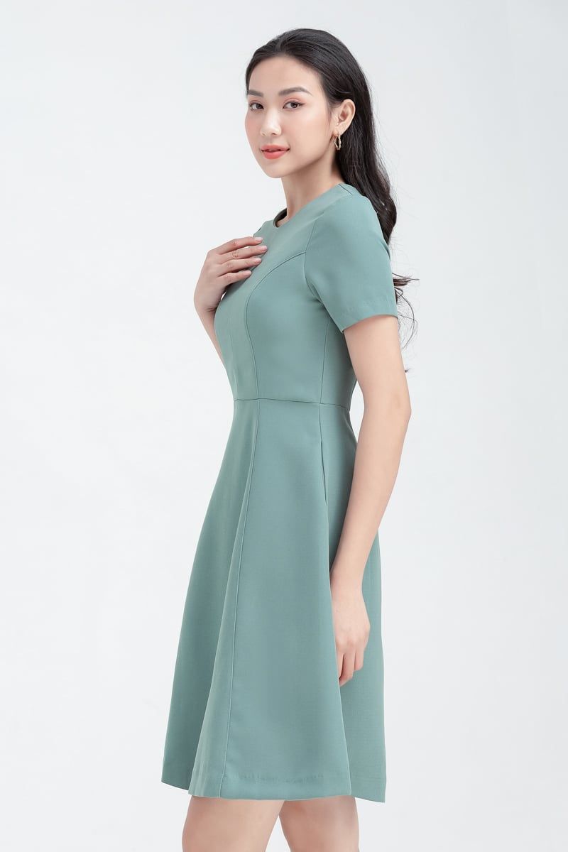  Đầm chữ A tay ngắn  FWDR22SS30L 
