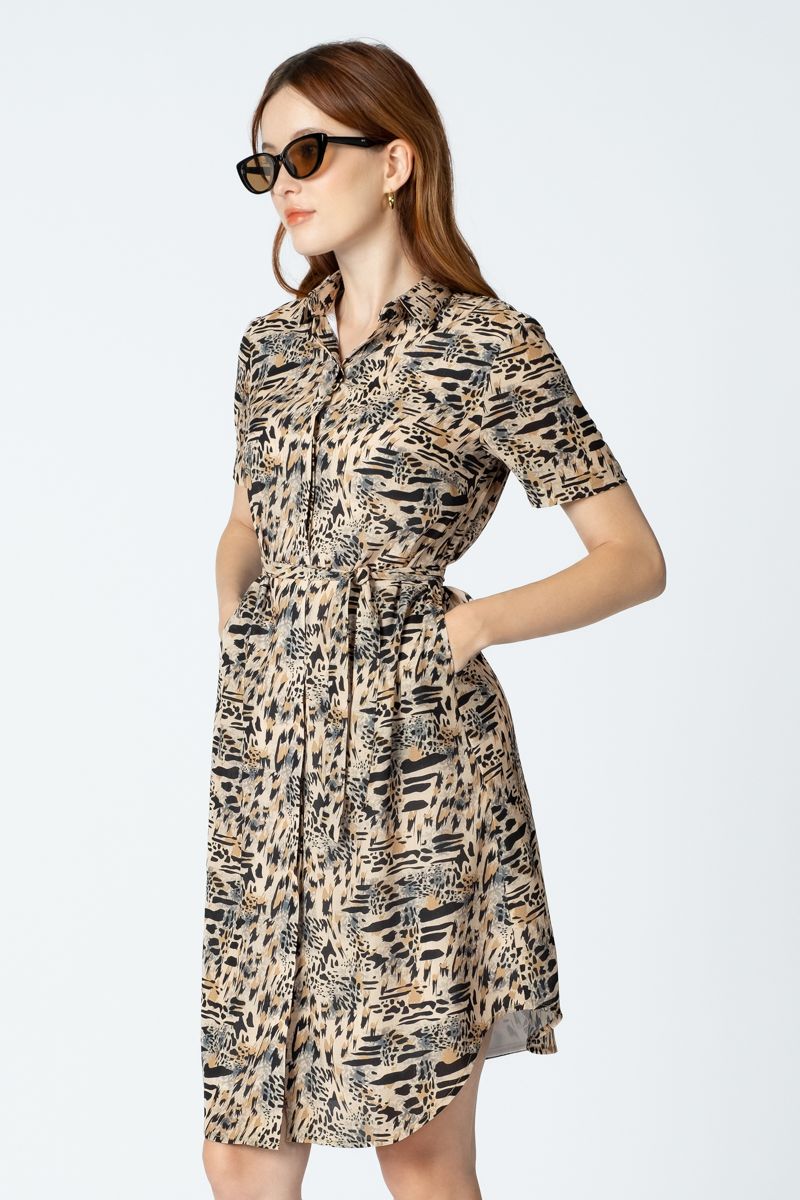  Đầm Sơ Mi Nữ Tay Ngắn FWDR23FH04G 