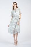  Đầm nữ dáng dài tay ngắn nữ tính FWDR23SS02C 