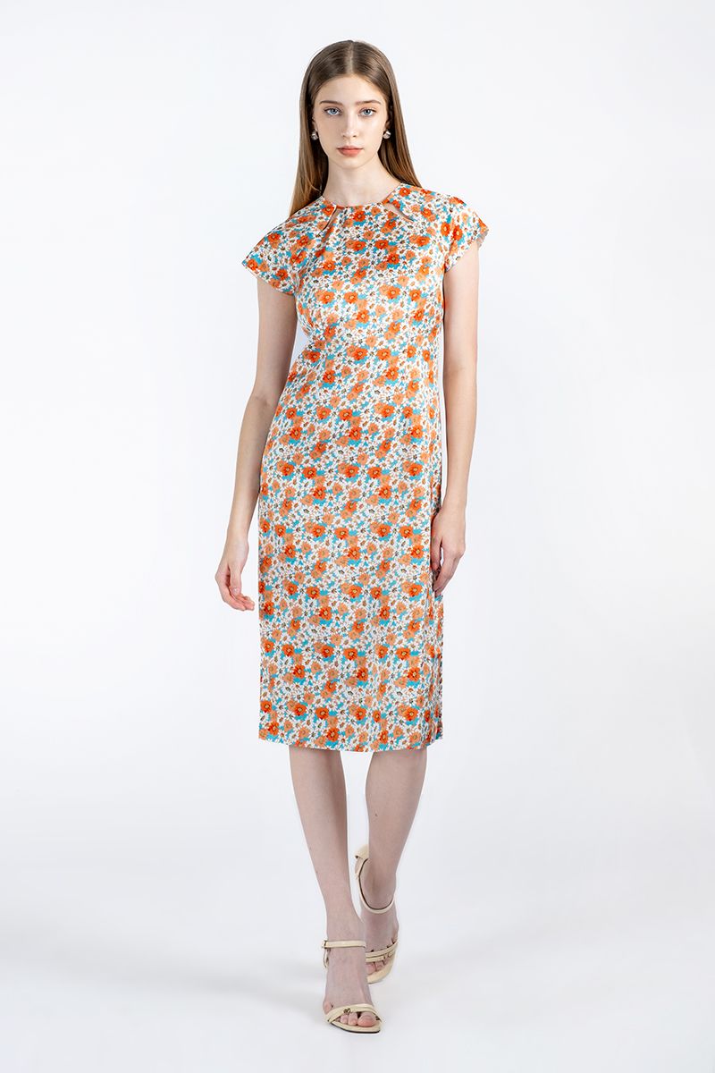  Đầm nữ tay ngắn form ôm họa tiết nữ tính FWDR23SS09C 