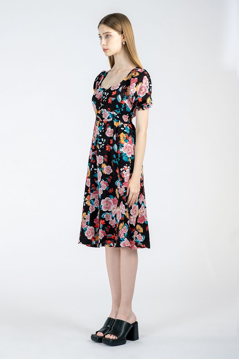  Đầm nữ họa tiết hoa nữ tính FWDR23SS11C 