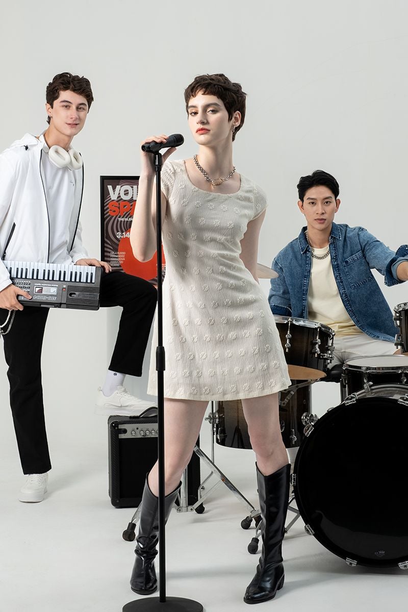  Đầm Nữ Họa Tiết FWDR25SS25G 