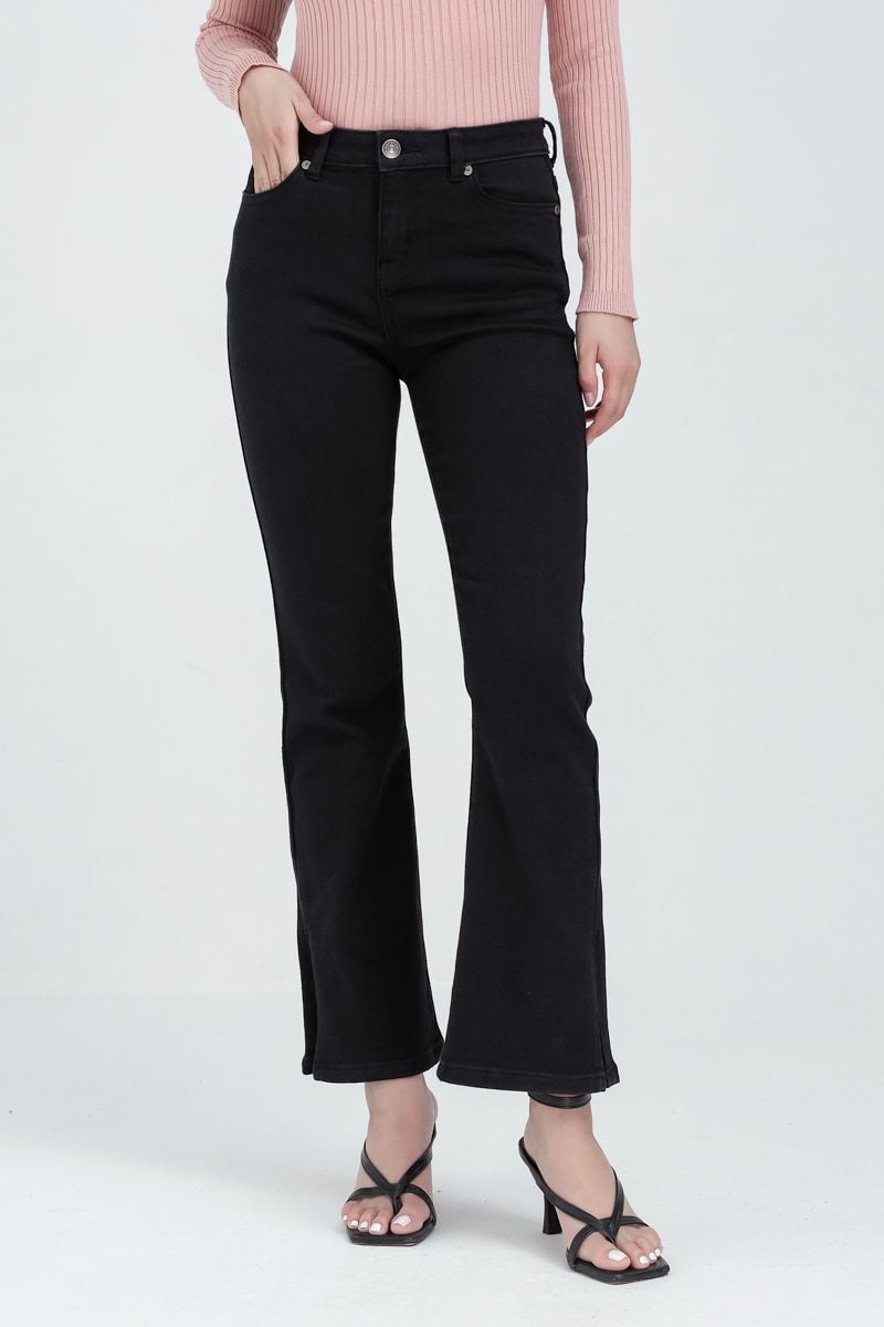  Quần jeans nữ ống loe lai cách điệu FWJN22FH14G 