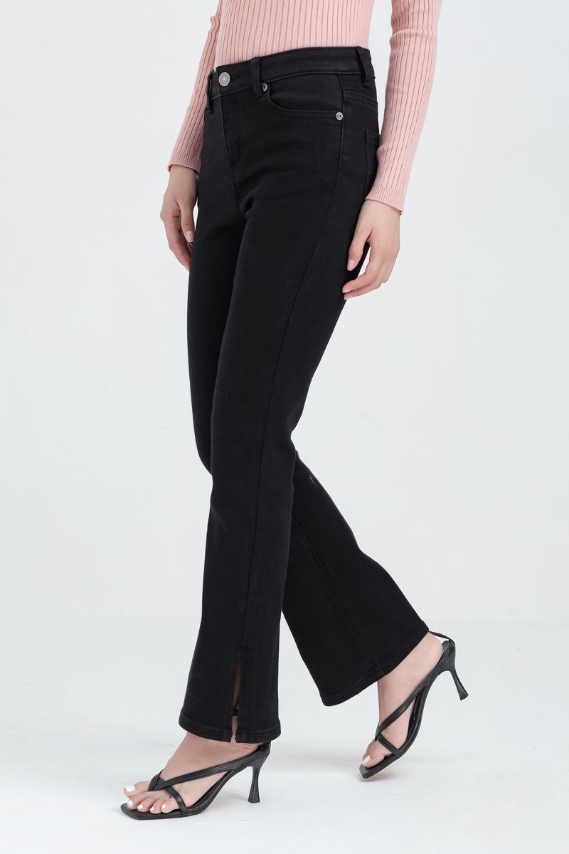  Quần jeans nữ ống loe lai cách điệu FWJN22FH14G 