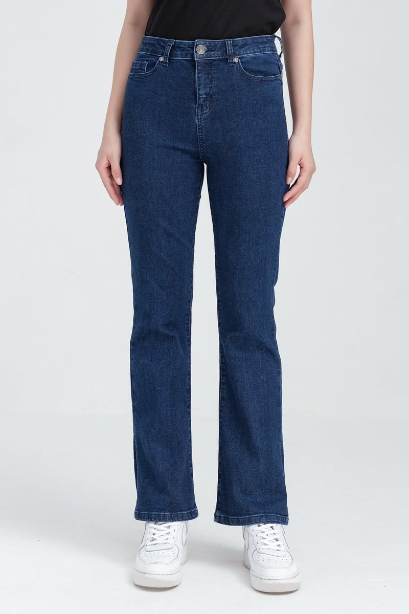  Quần jeans nữ ống loe lai cách điệu FWJN22FH14G 