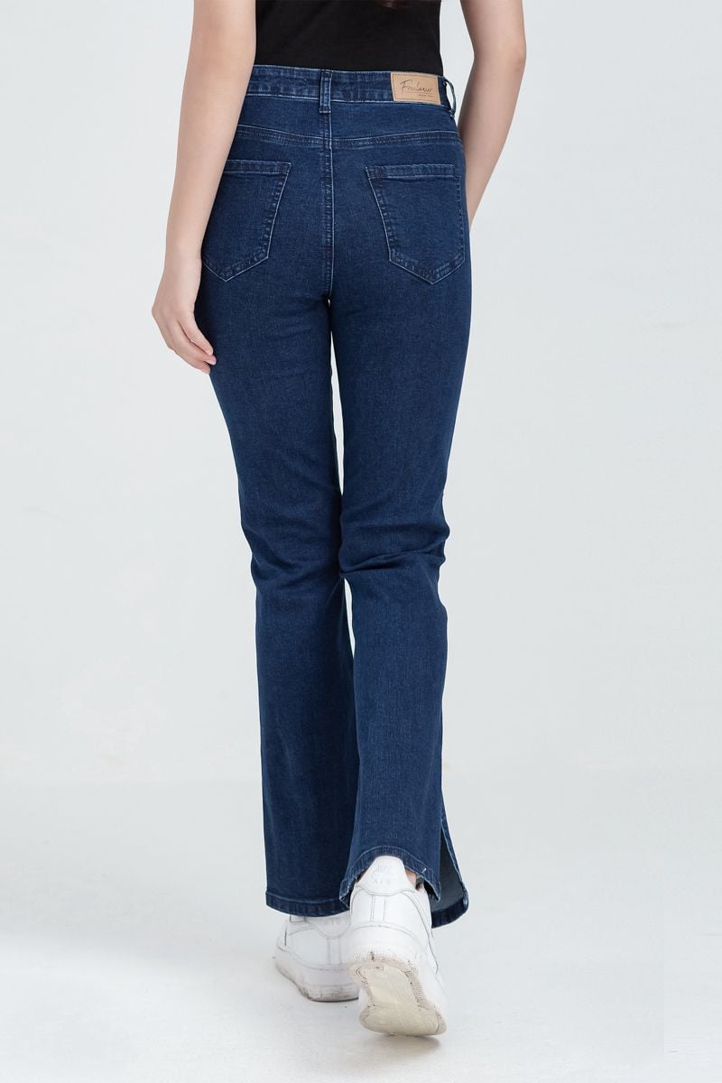 Quần jeans nữ ống loe lai cách điệu FWJN22FH14G 