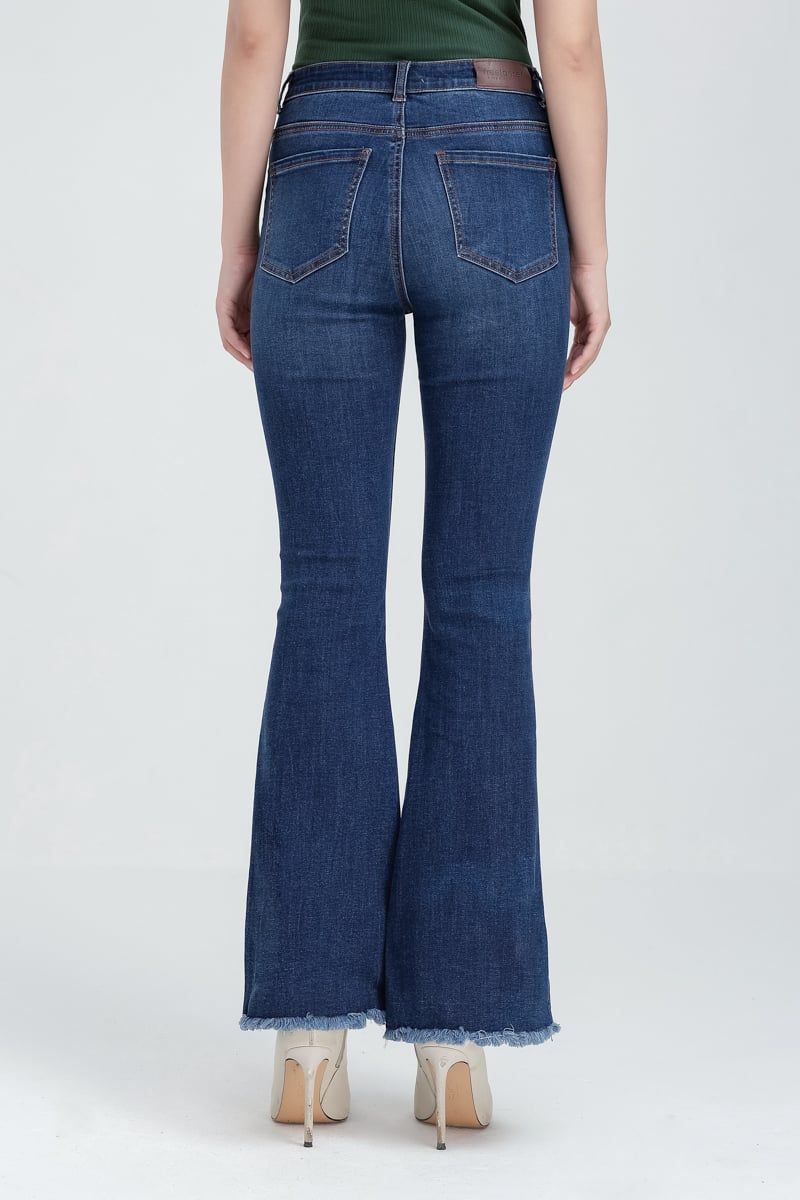  Quần jeans nữ lưng cao ống loe  FWJN22FH15G 