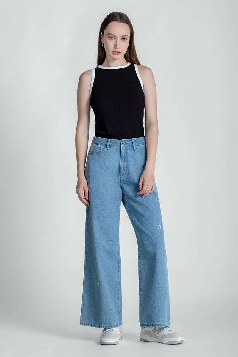  Quần Jean Nữ Ống Rộng FWJN24FH05G 