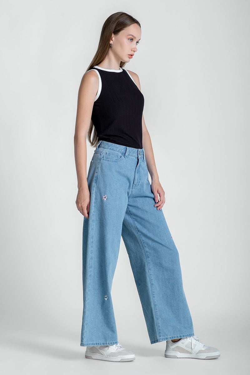  Quần Jean Nữ Ống Rộng FWJN24FH05G 