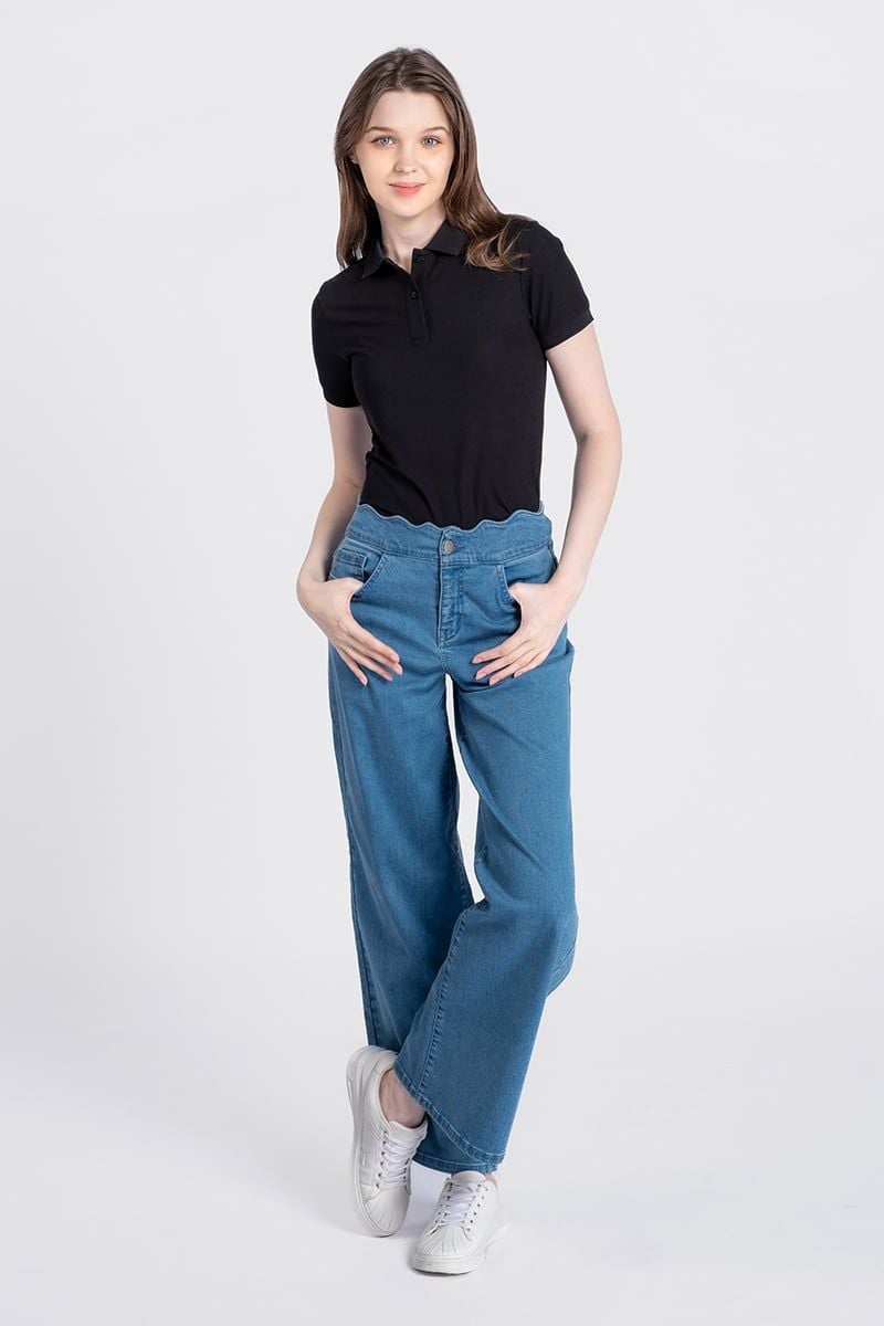  Quần Jeans Nữ Ống Suông FWJN24SS09G 