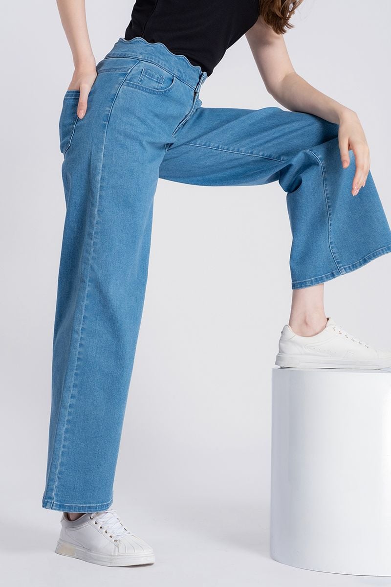  Quần Jeans Nữ Ống Suông FWJN24SS09G 
