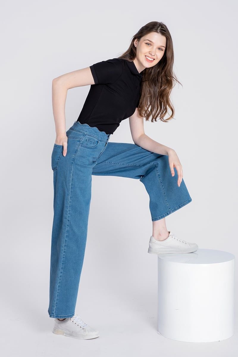  Quần Jeans Nữ Ống Suông FWJN24SS09G 