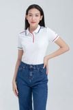  Áo thun nữ cổ bẻ phối viền  FWKS22FH07G 