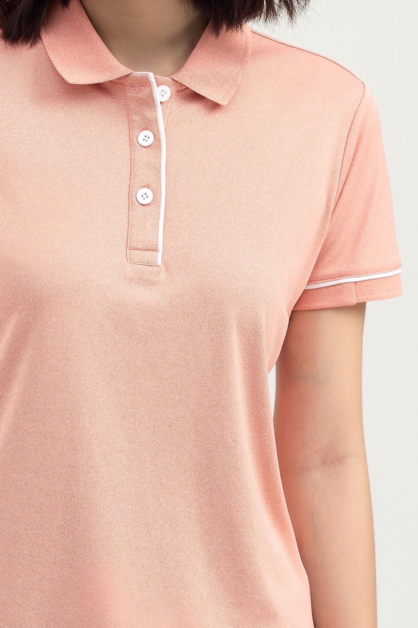  Áo polo vải café tay ngắn phối viền FWKS22SS01L 