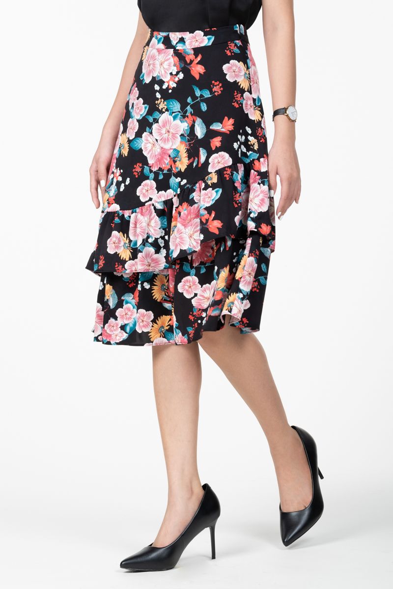  Chân váy họa tiết hoa nữ tính FWSK23SS10C 