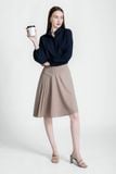  Chân Váy A Xếp Ly Màu Be FWSK24FH15C 