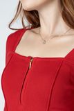  Đầm tay dài cổ vuông FWSW22FH08C 