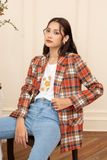  Áo blazer nữ tay dài họa tiết kẻ caro FWBZ22SS01L 