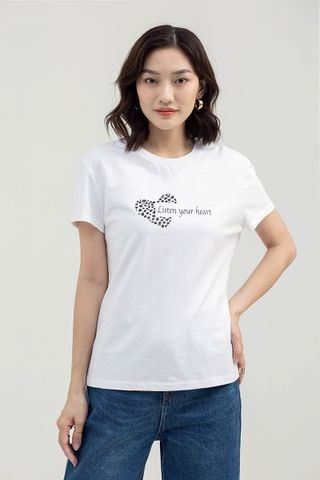  Áo thun nữ cotton in họa tiết FWTS22SS03C 