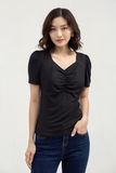  Áo thun tay ngắn cổ tim nhún ngực FWTS22SS04L 