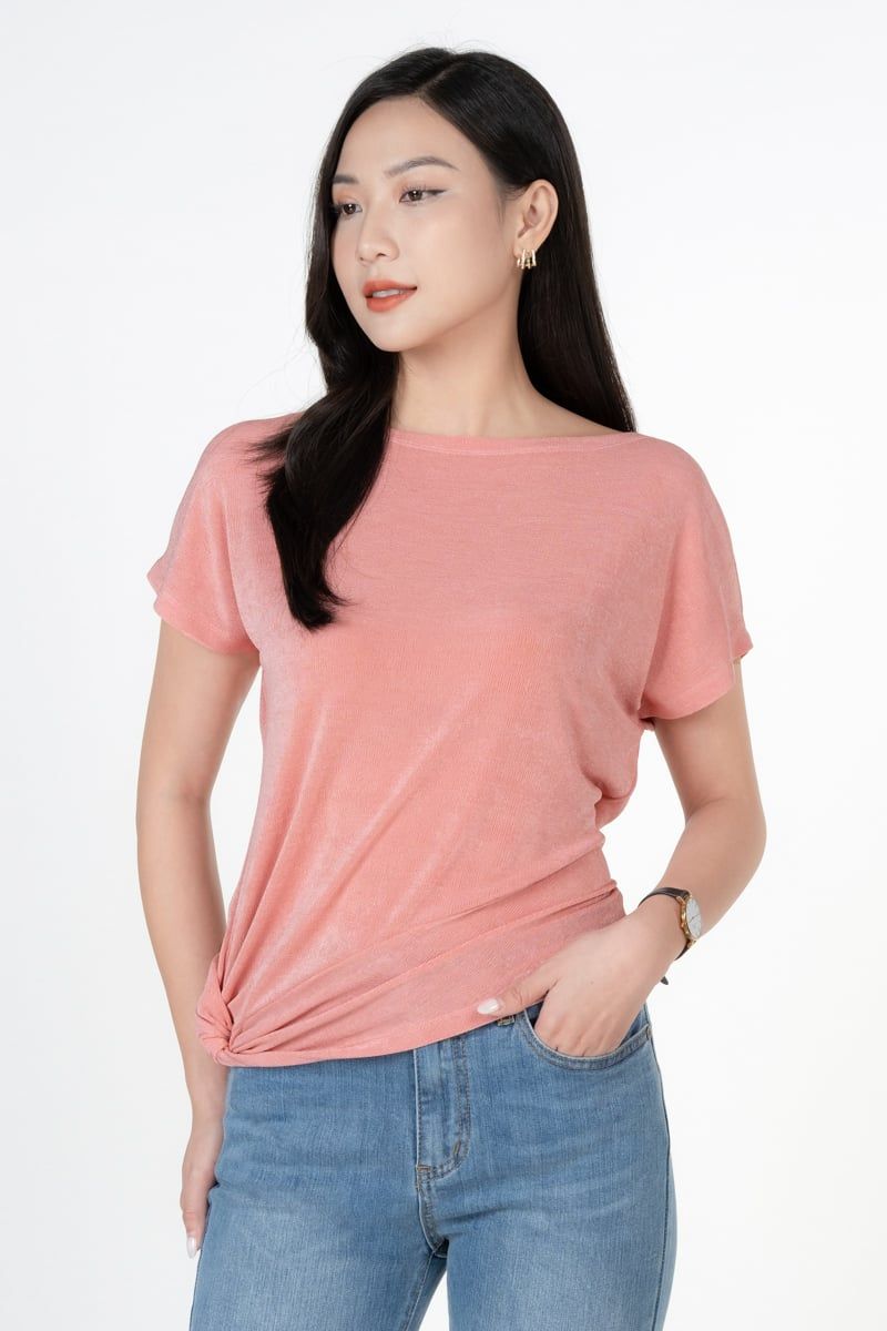  Áo Thun Nữ Xoắn Eo  FWTS23SS05G 