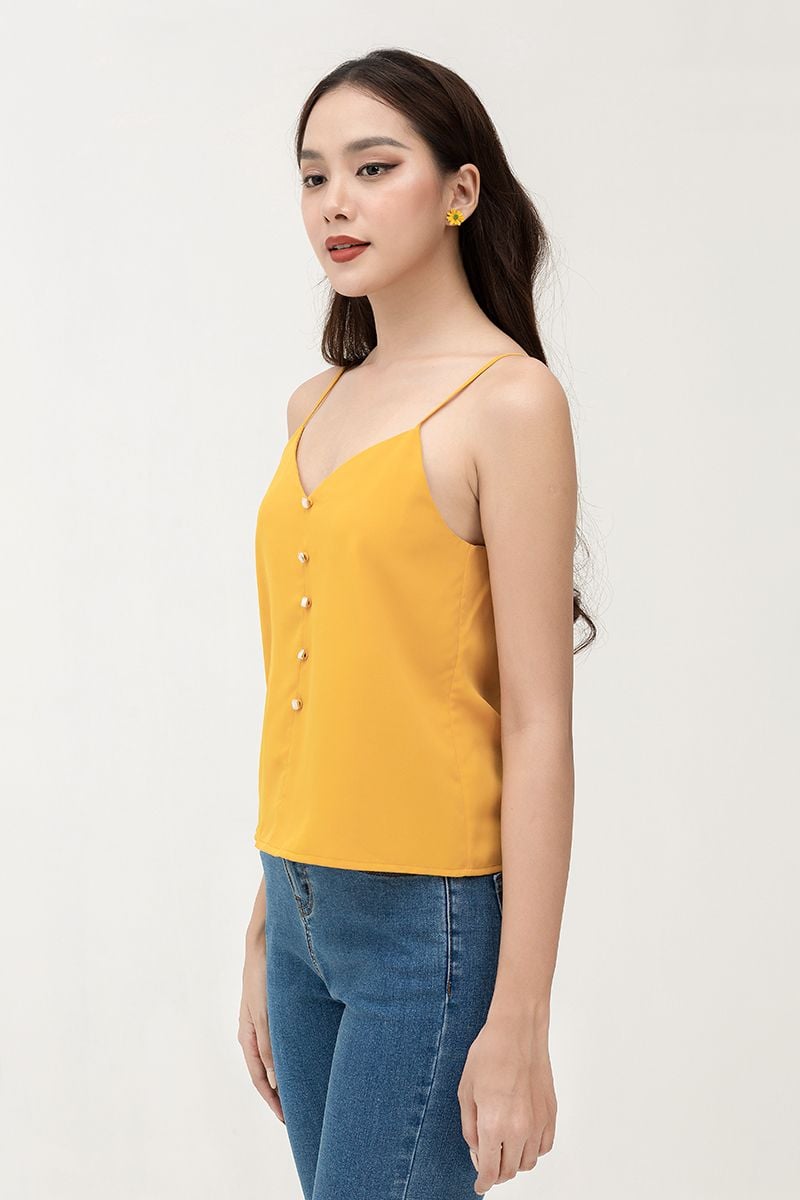  Áo tank top nữ hai dây phối nút FWTT22SS03C 