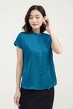  Áo sơ mi nữ tay ngắn cổ trụ FWWS22SS07C 