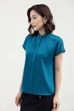  Áo sơ mi nữ tay ngắn cổ trụ FWWS22SS07C 