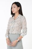  Áo sơ mi nữ tay dài họa tiết trang nhã FWWS23SS02G 