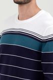  Áo len nam cổ tròn tay dài sọc ngang SW21FH10P-LA 