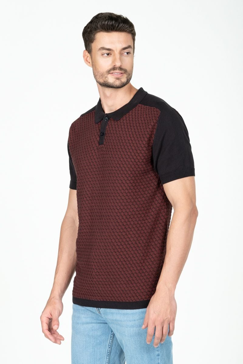  Áo len nam cổ bẻ tay ngắn raglan SW22FH12T-SA 