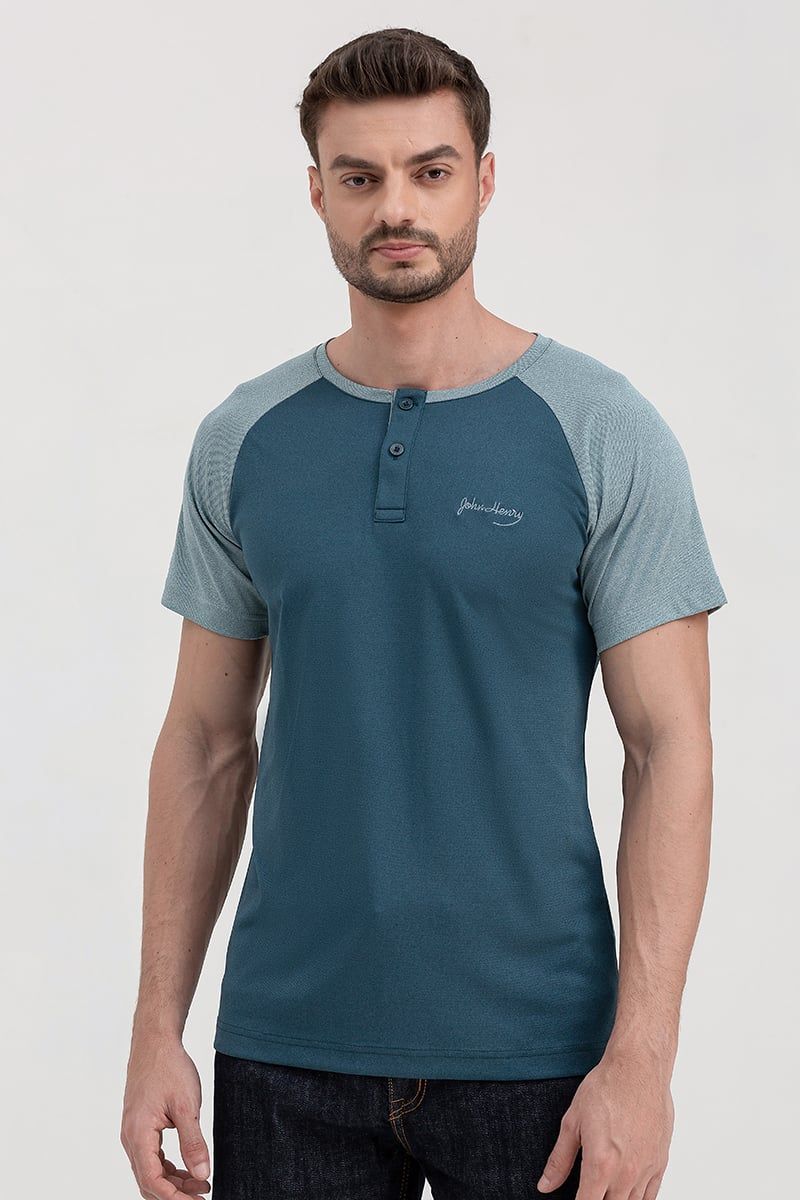  Áo thun vải café tay raglan cổ henley TS21SS22P-SCCA 