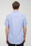  Áo sơ mi nam tay ngắn họa tiết kẻ sọc WS22SS02C-SDBB 