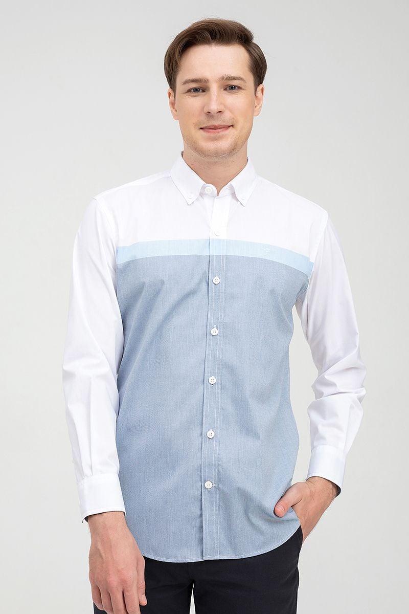  Áo sơ mi nam tay dài phối màu WS22SS09C-LCUS 