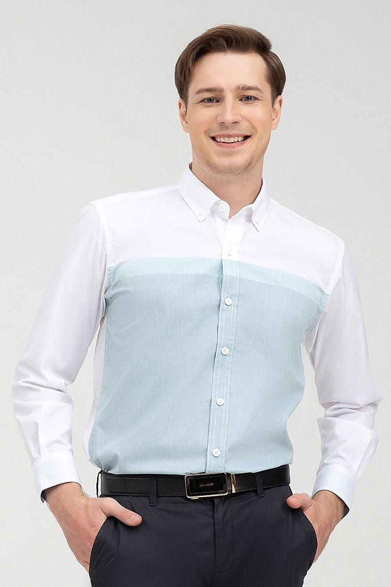  Áo sơ mi nam tay dài phối màu WS22SS09C-LCUS 