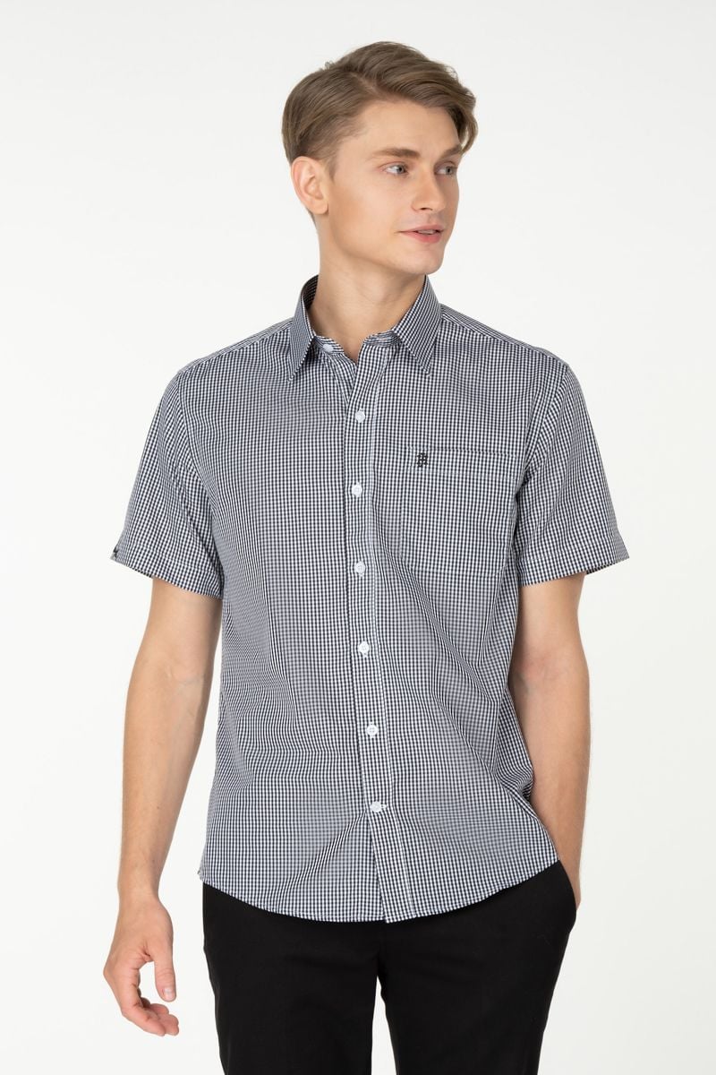  Áo sơ mi caro tay ngắn WS23SS17T-SD 