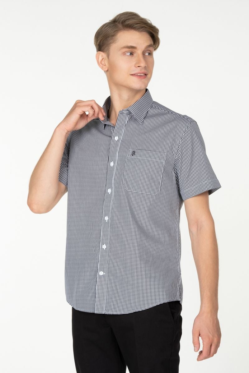  Áo sơ mi caro tay ngắn WS23SS17T-SD 