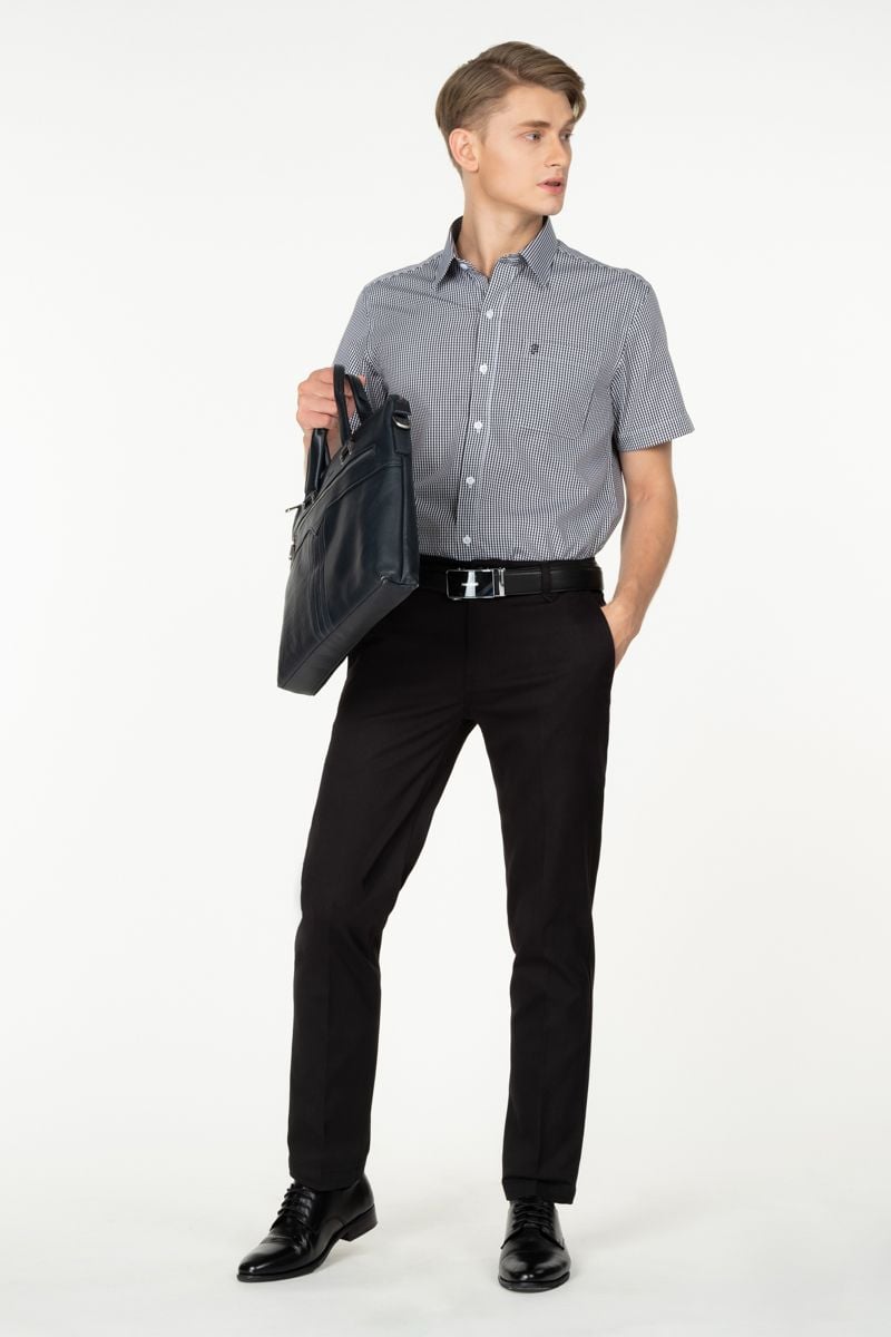  Áo sơ mi caro tay ngắn WS23SS17T-SD 